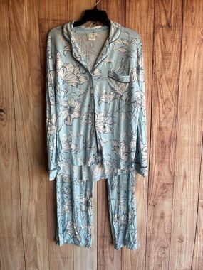 NWT Shimera Blue Omphalode Bella Floral Pajama Set Size Large